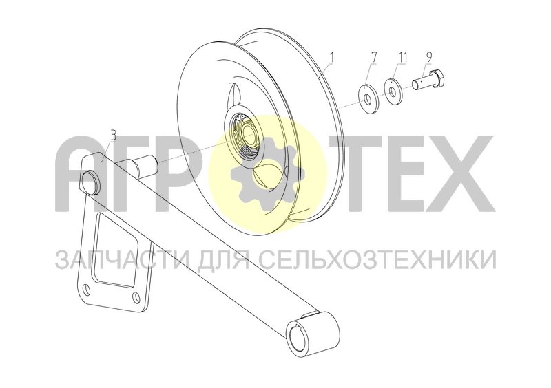 Ролик натяжной (161.29.04.590) (№7 на схеме)